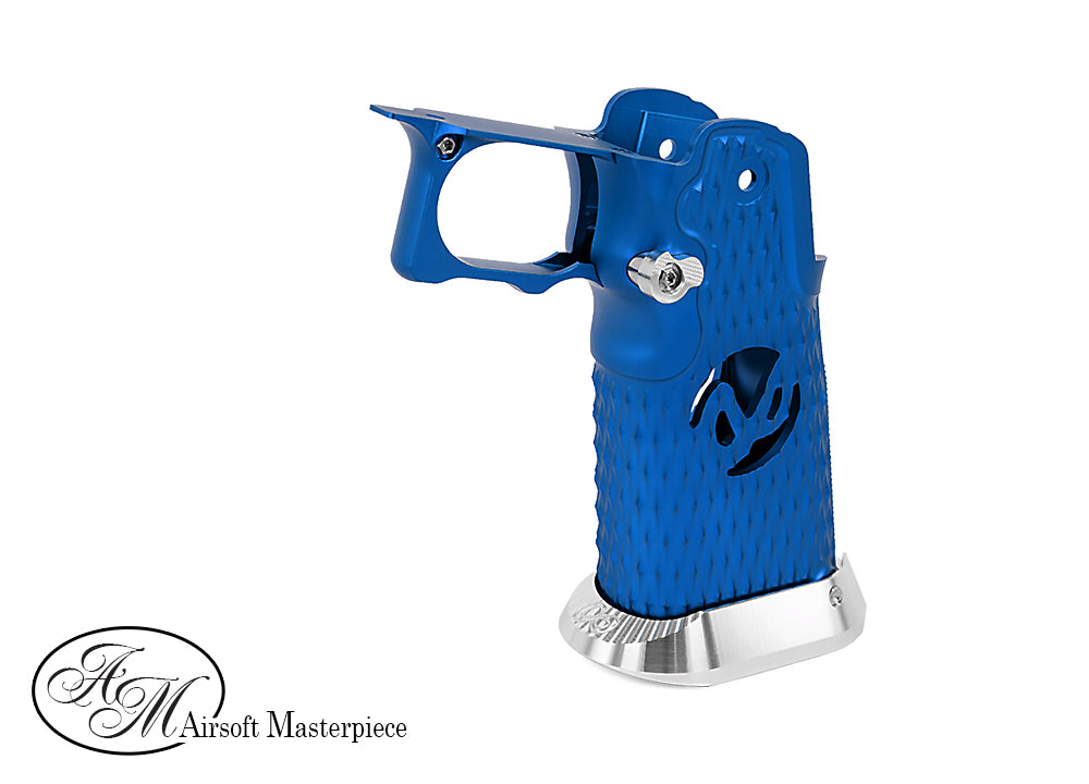 Airsoft Masterpiece Aluminum Grip for Hi-CAPA Type 8 (INFINITY HOLLOW) Blue