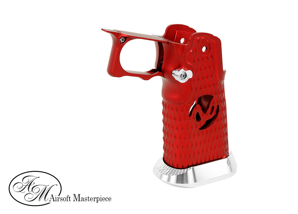 Airsoft Masterpiece Aluminum Grip for Hi-CAPA Type 8 (INFINITY HOLLOW) Red