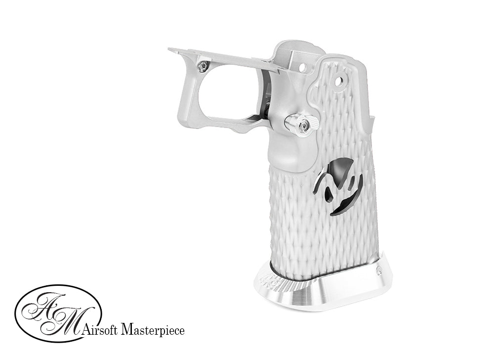 Airsoft Masterpiece Aluminum Grip for Hi-CAPA Type 8 (INFINITY HOLLOW) Silver