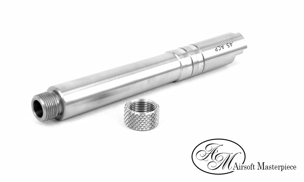 Airsoft Masterpiece STEEL Fix Outer Barrel with Threads for Hi-CAPA 5.1 Silver
