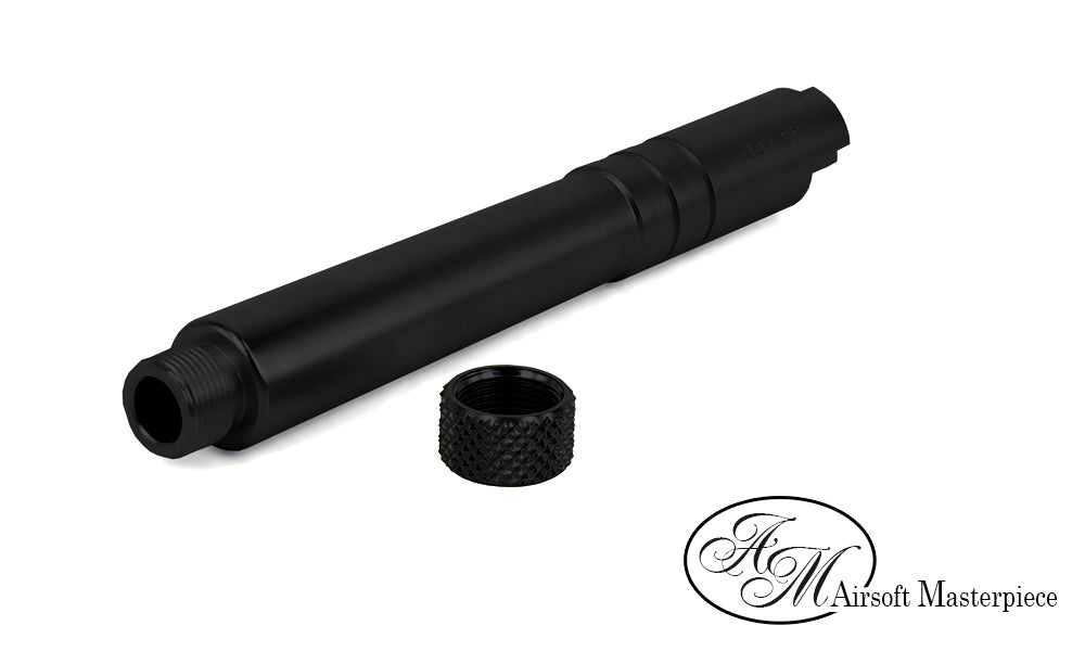 Airsoft Masterpiece STEEL Fix Outer Barrel with Threads for Hi-CAPA 5.1 Black
