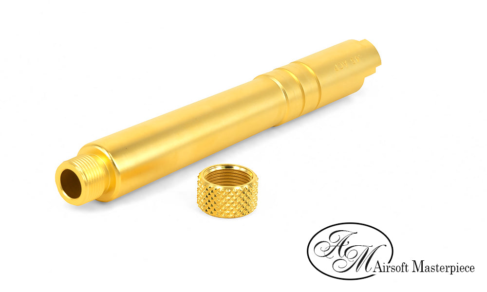 Airsoft Masterpiece STEEL Fix Outer Barrel with Threads for Hi-CAPA 5.1 Gold