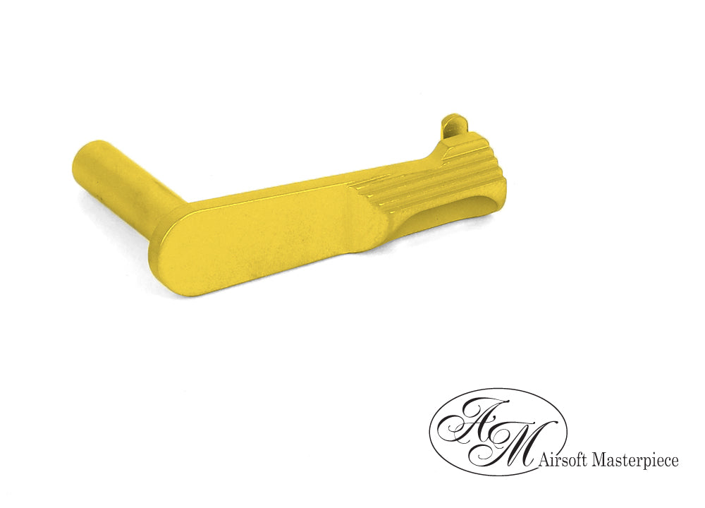 Airsoft Masterpiece CNC Steel Slide Stop – S Costa Style (Gold)
