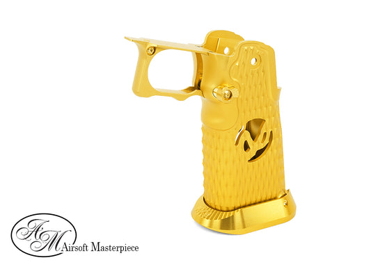 Airsoft Masterpiece Aluminum Grip for Hi-CAPA Type 8 (INFINITY HOLLOW) Gold
