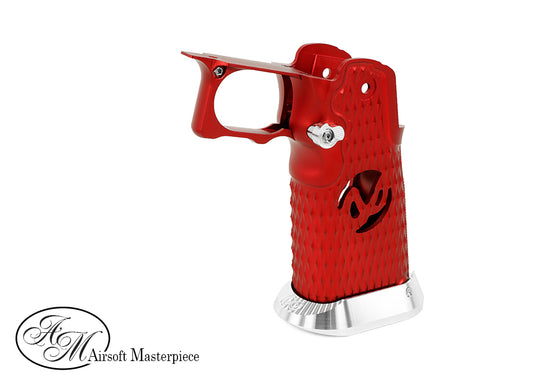 Airsoft Masterpiece Aluminum Grip for Hi-CAPA Type 8 (INFINITY HOLLOW) Red