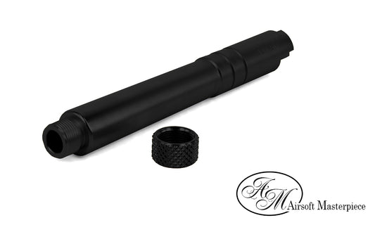 Airsoft Masterpiece STEEL Fix Outer Barrel with Threads for Hi-CAPA 5.1 Black