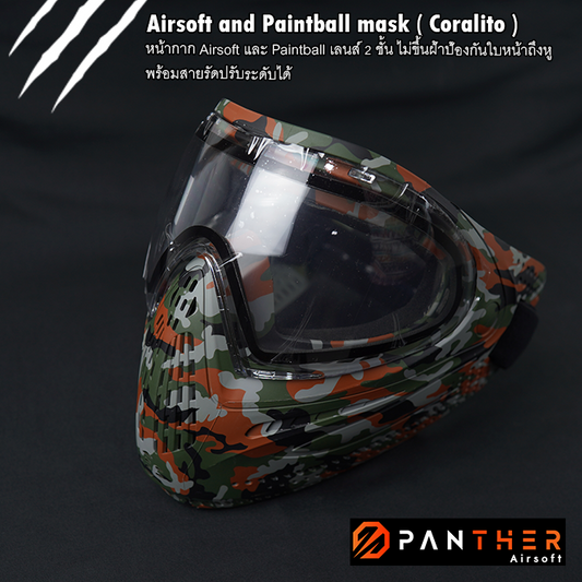 Airsoft and Paintball mask with dual thermal lens anti fog (Colalito)